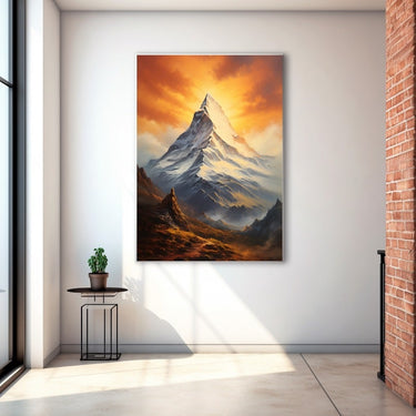 Mountain and Sunset Painting